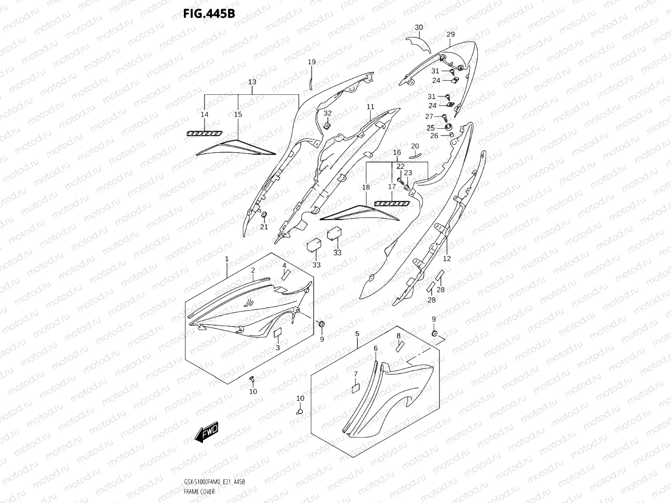 445B - FRAME COVER (GSX-S1000FZA,GSX-S1000FZAUF)