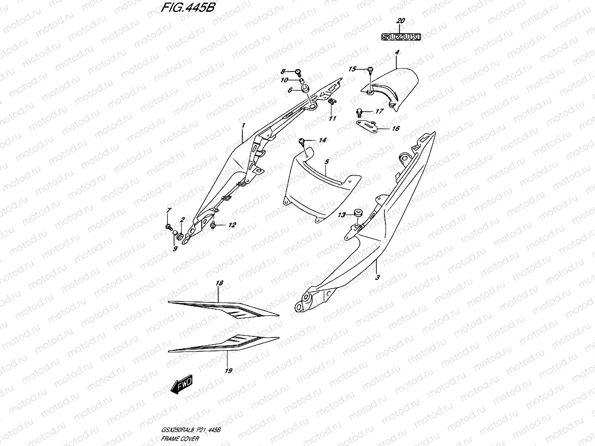 445B - FRAME COVER (GW250RAZL8 P21)