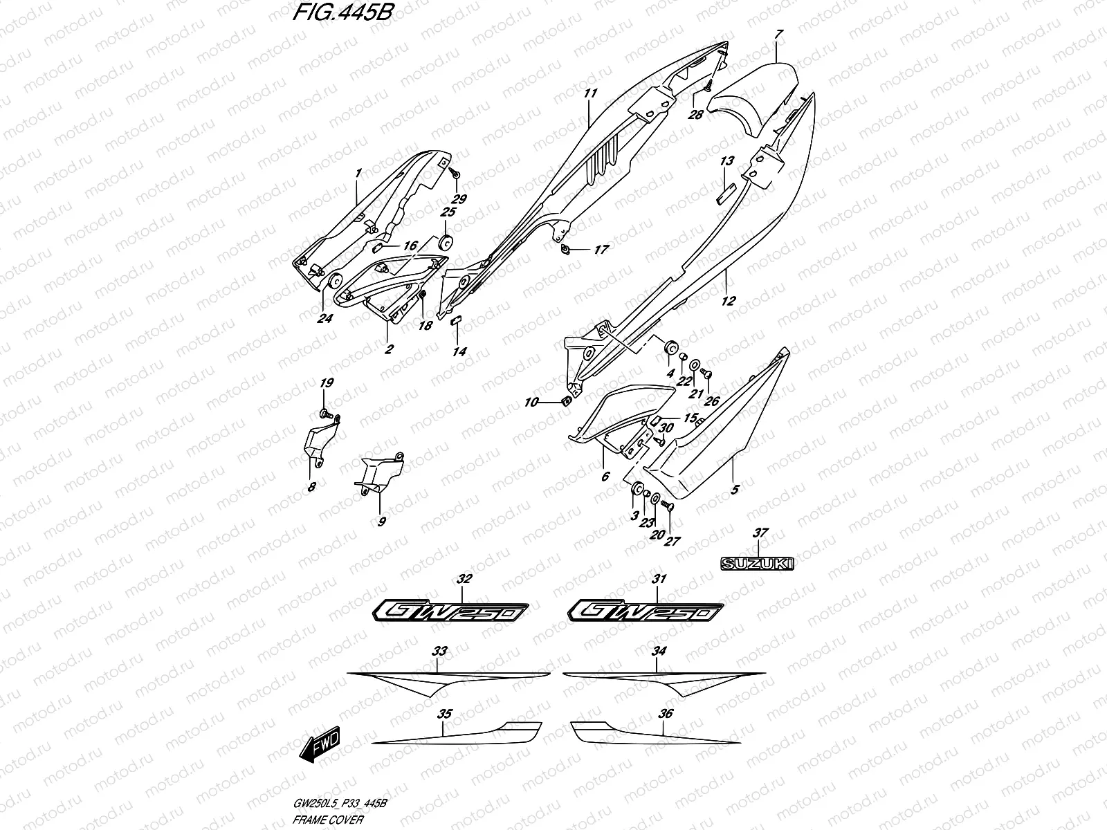 445B - FRAME COVER (GW250ZL5 P33)