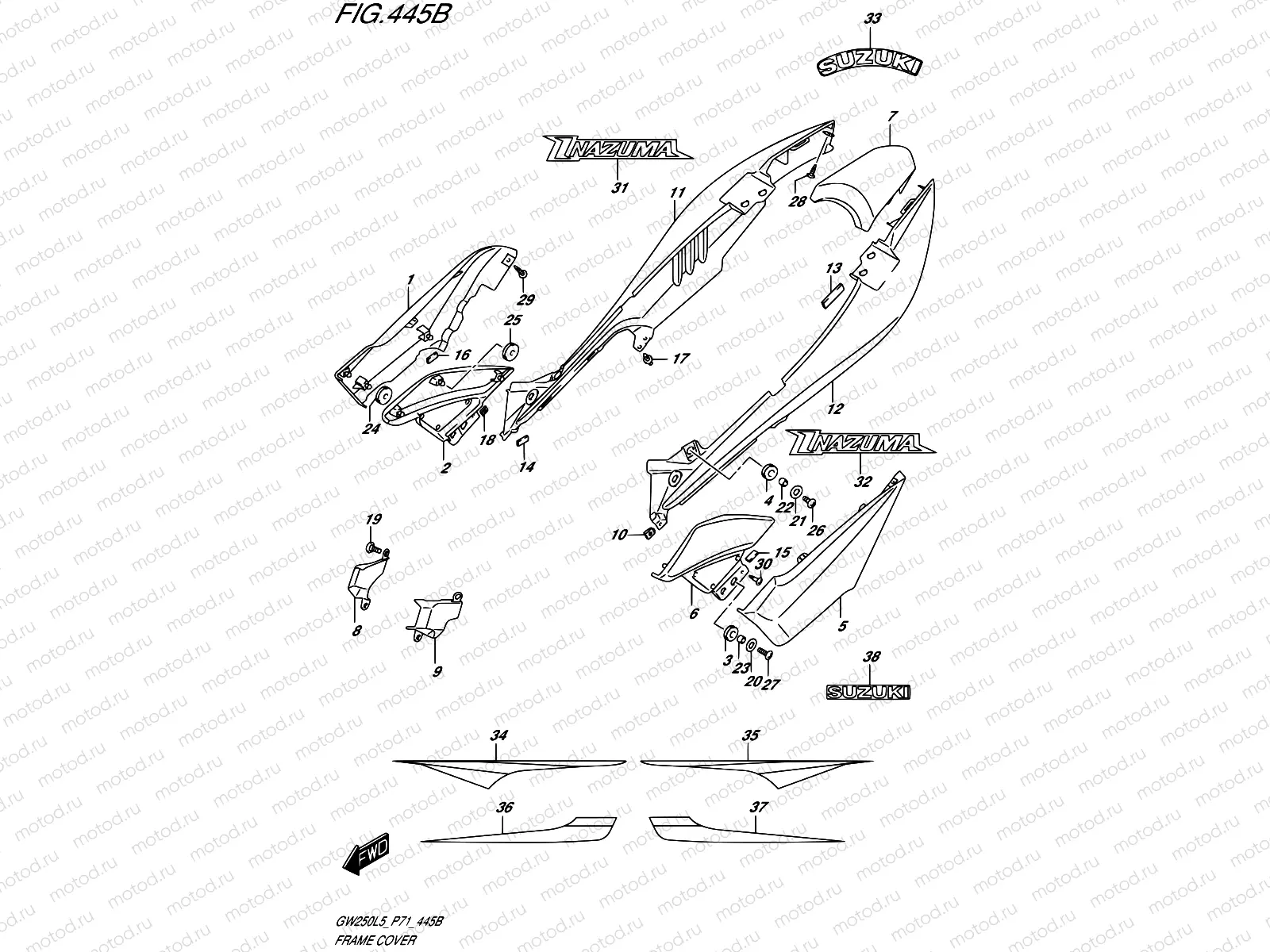 445B - FRAME COVER (GW250ZL5 P71)