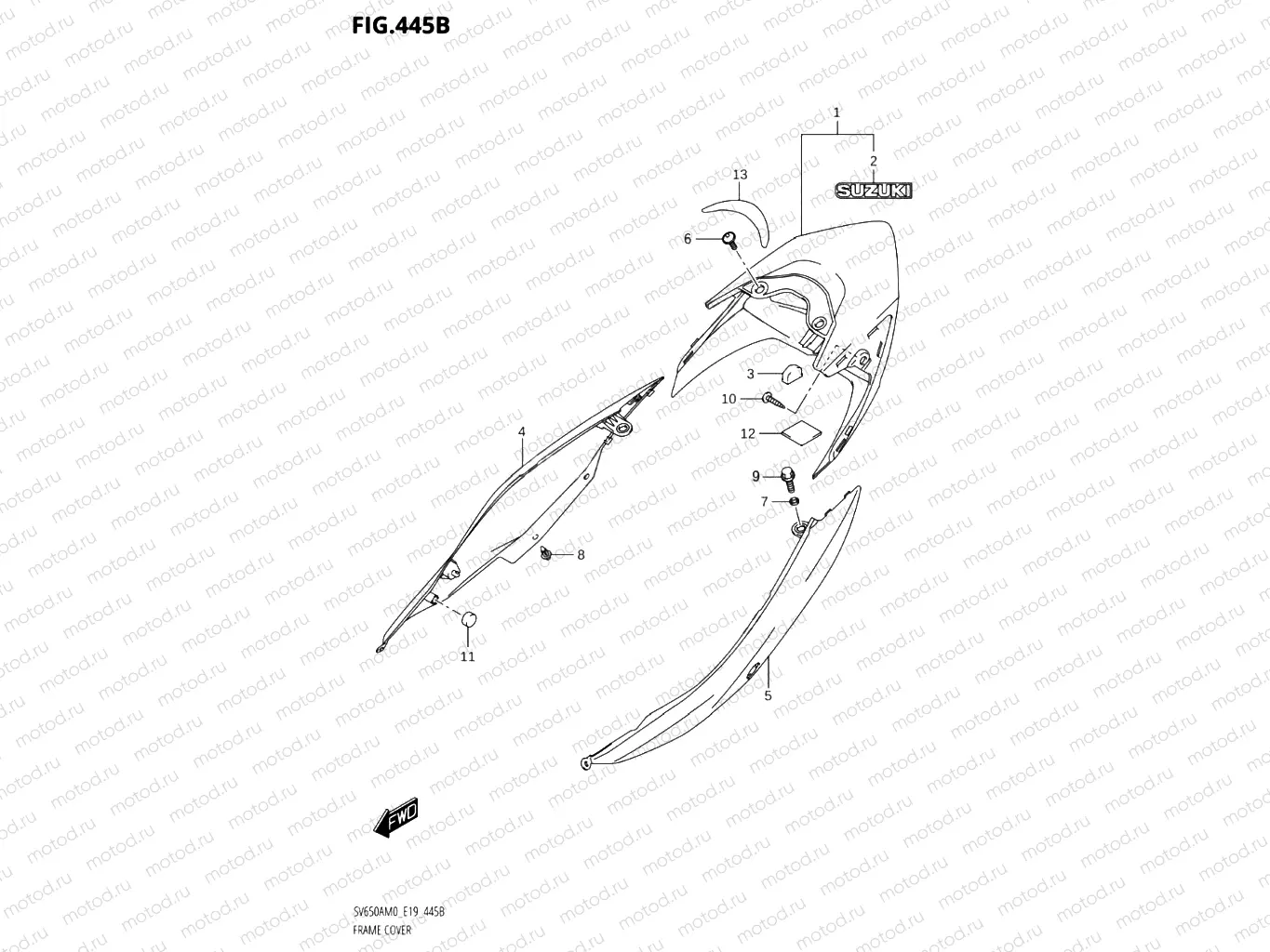 445B - FRAME COVER (SV650XA,SV650XAU)