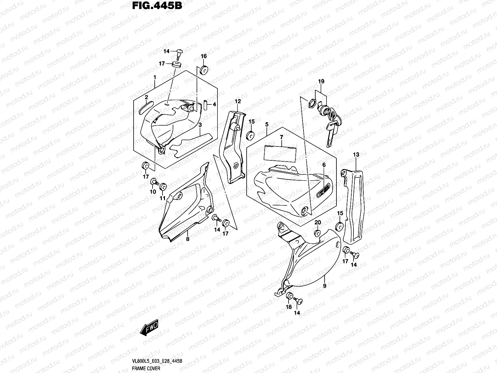 445B - FRAME COVER (VL800L5 E33)
