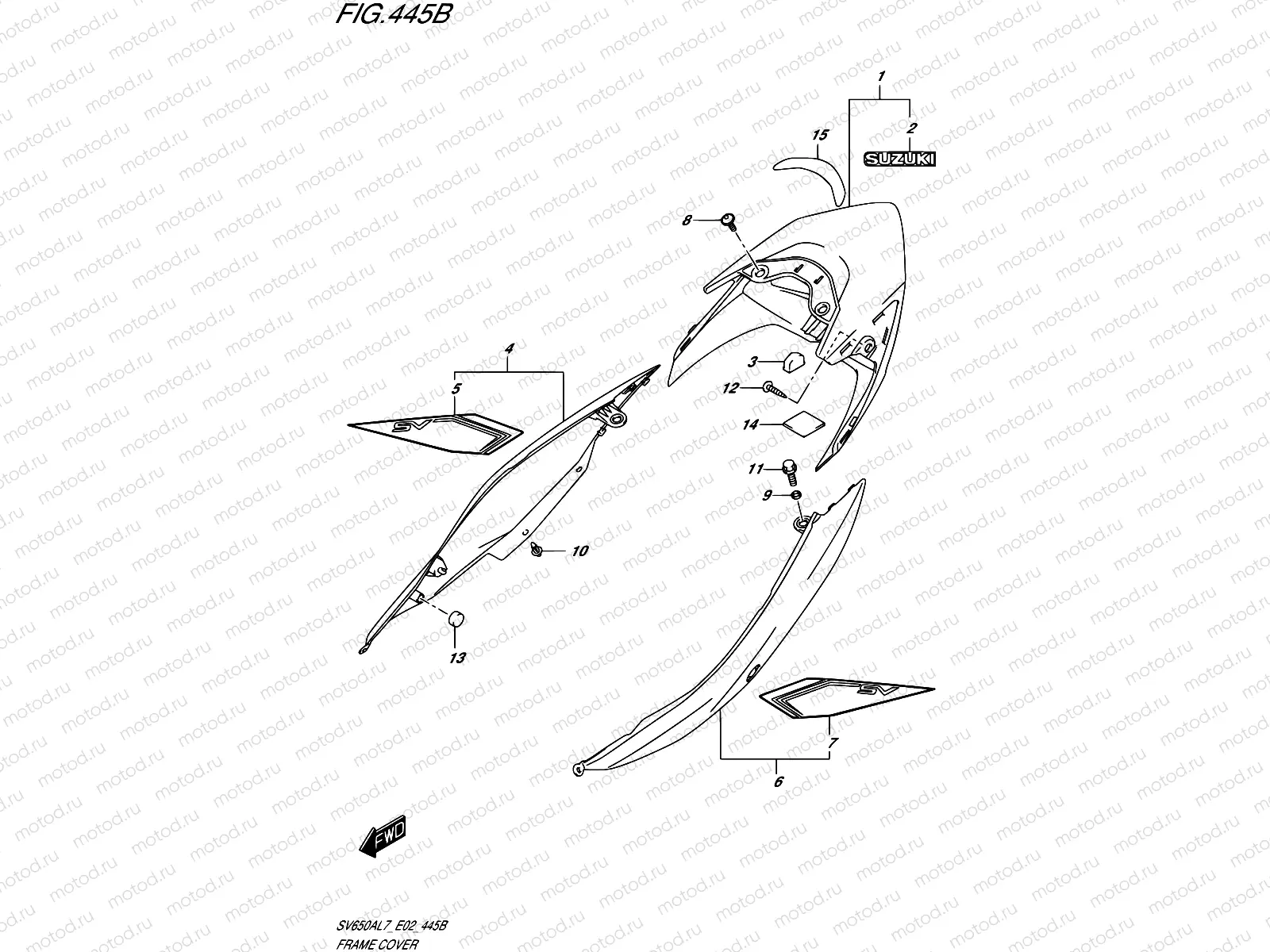 445B - FRAME COVER (YSF,YVZ,YWW)