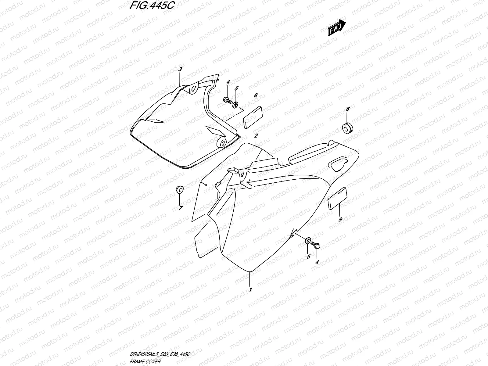 445C - FRAME COVER (DR-Z400SML5 E33)