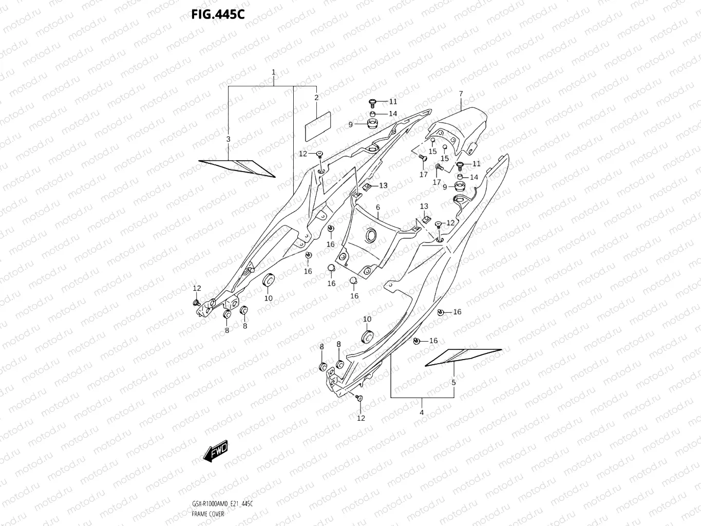 445C - FRAME COVER (GSX-R1000A)(SEE NOTE 1)