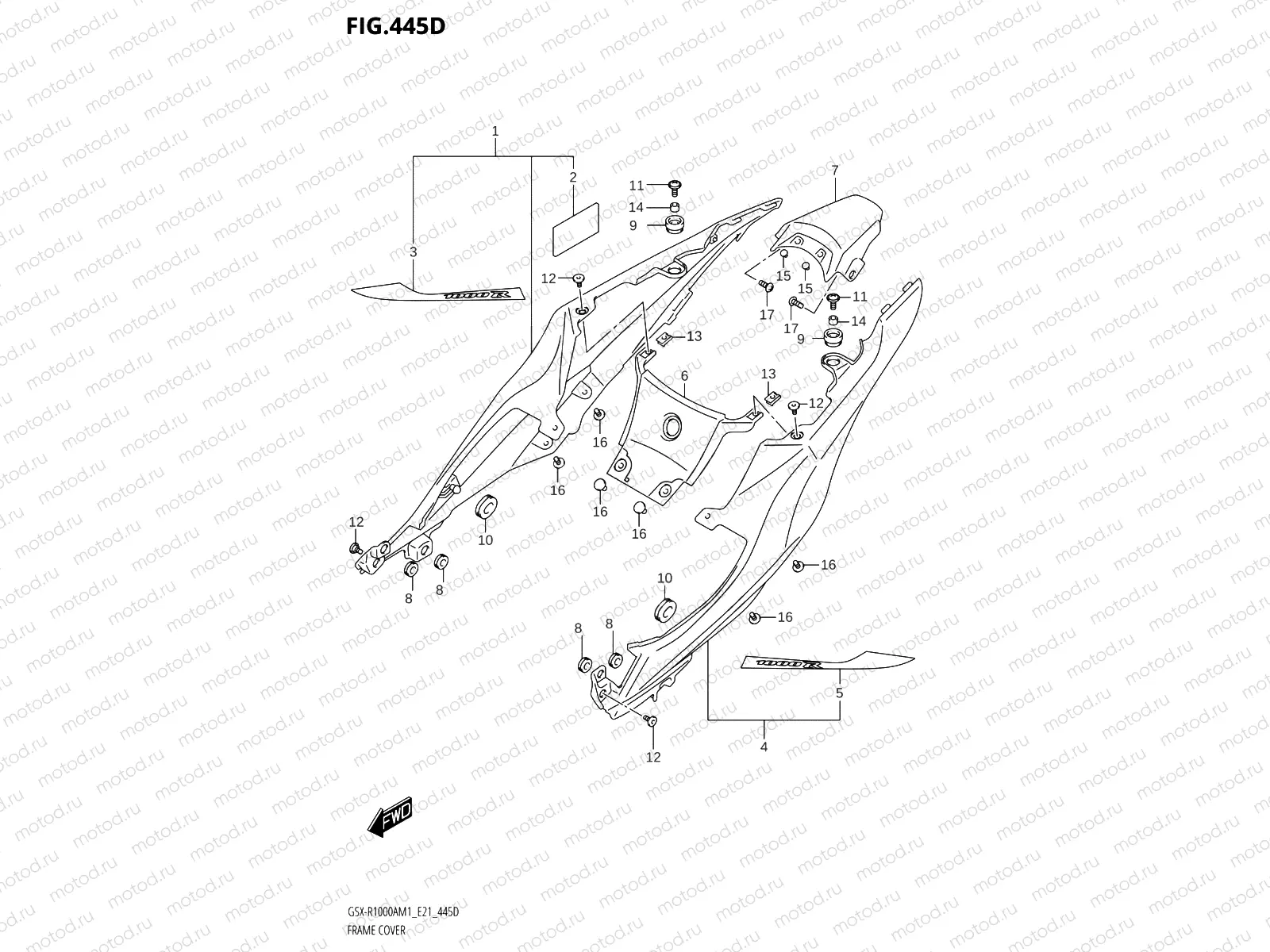 445D - FRAME COVER (GSX-R1000RZA)