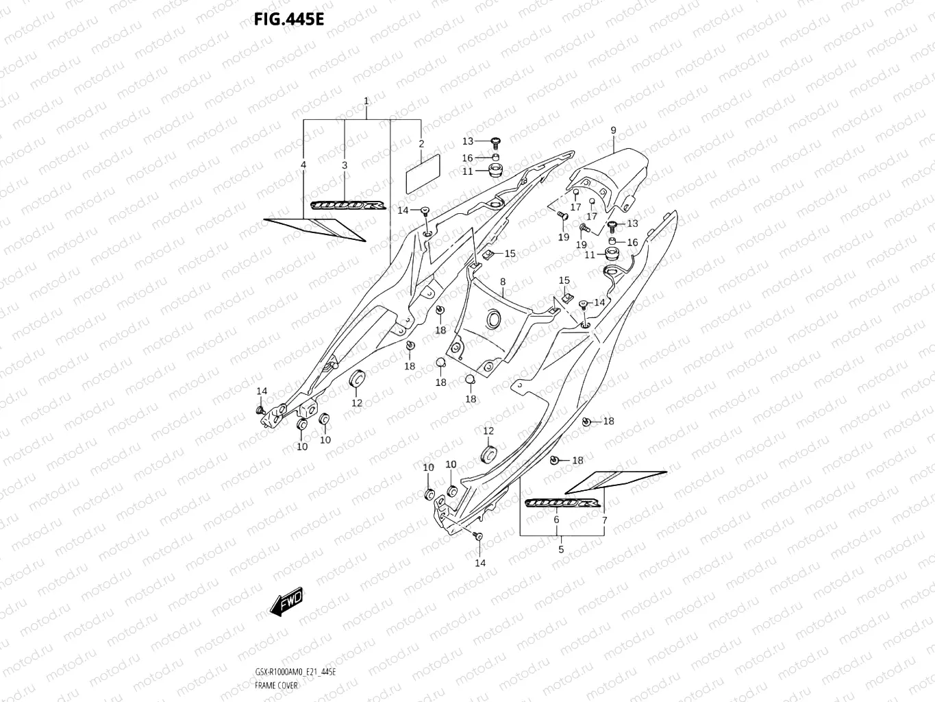445E - FRAME COVER (GSX-R1000RZA)
