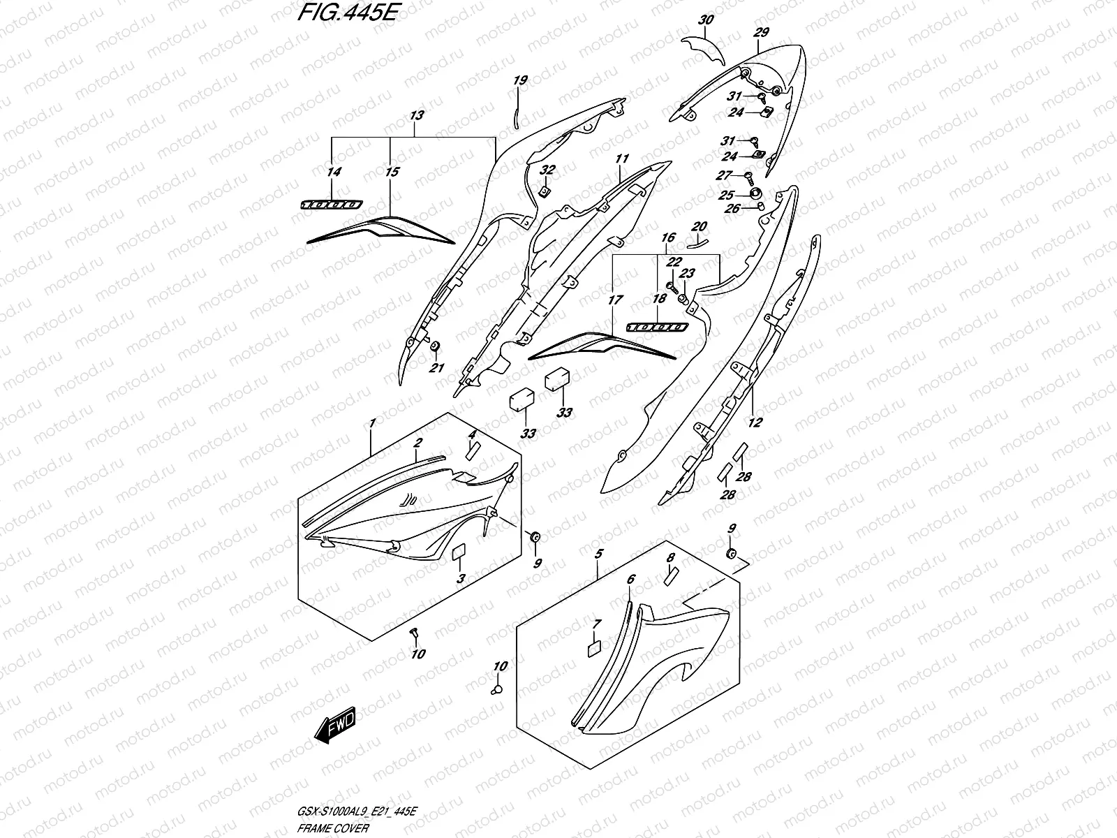 445E - FRAME COVER (GSX-S1000YAUFL9 E21)