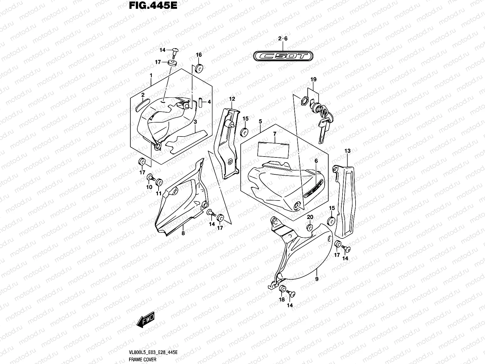 445E - FRAME COVER (VL800TL5 E33)