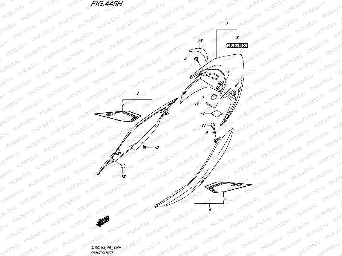 445H - FRAME COVER (SV650AUL8 E19) (FOR AGQ)
