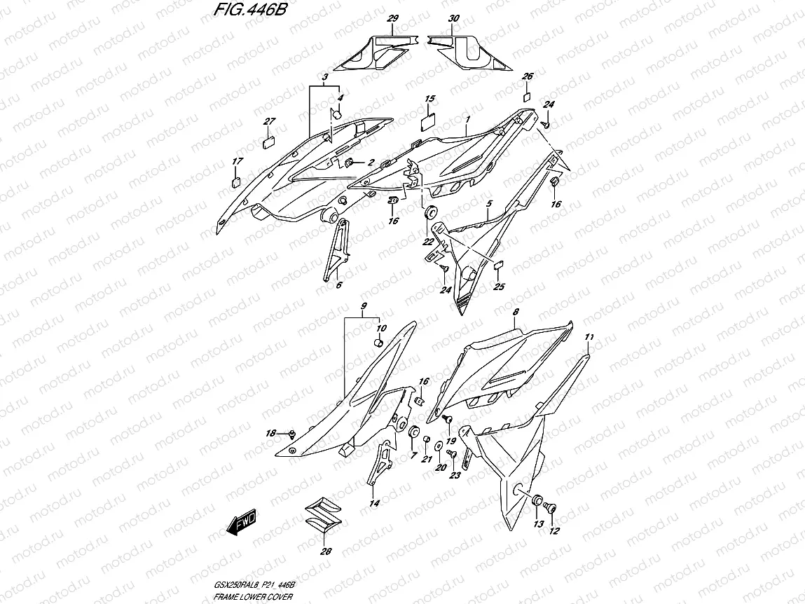 446B - FRAME LOWER COVER (GW250RAZL8 P21)