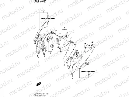 447D - FRAME BODY COVER (GSX-S1000AUFL9 E21)