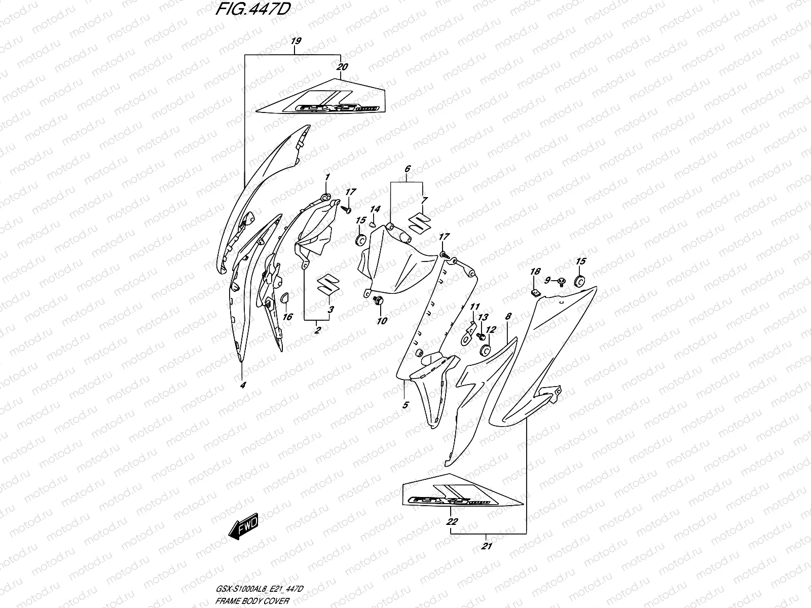 447D - FRAME BODY COVER (GSX-S1000AZUFL8 E21)