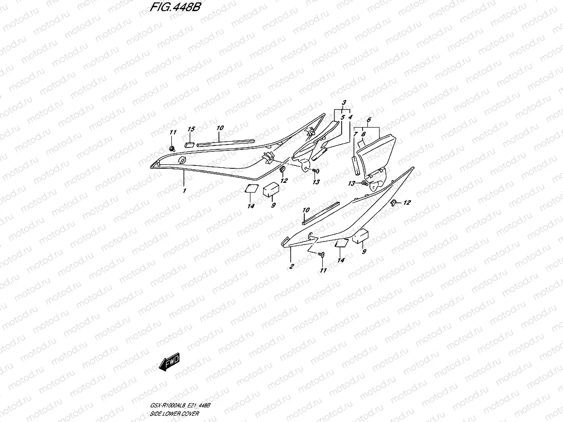 448B - SIDE LOWER COVER (GSX-R1000RZAL8 E21)