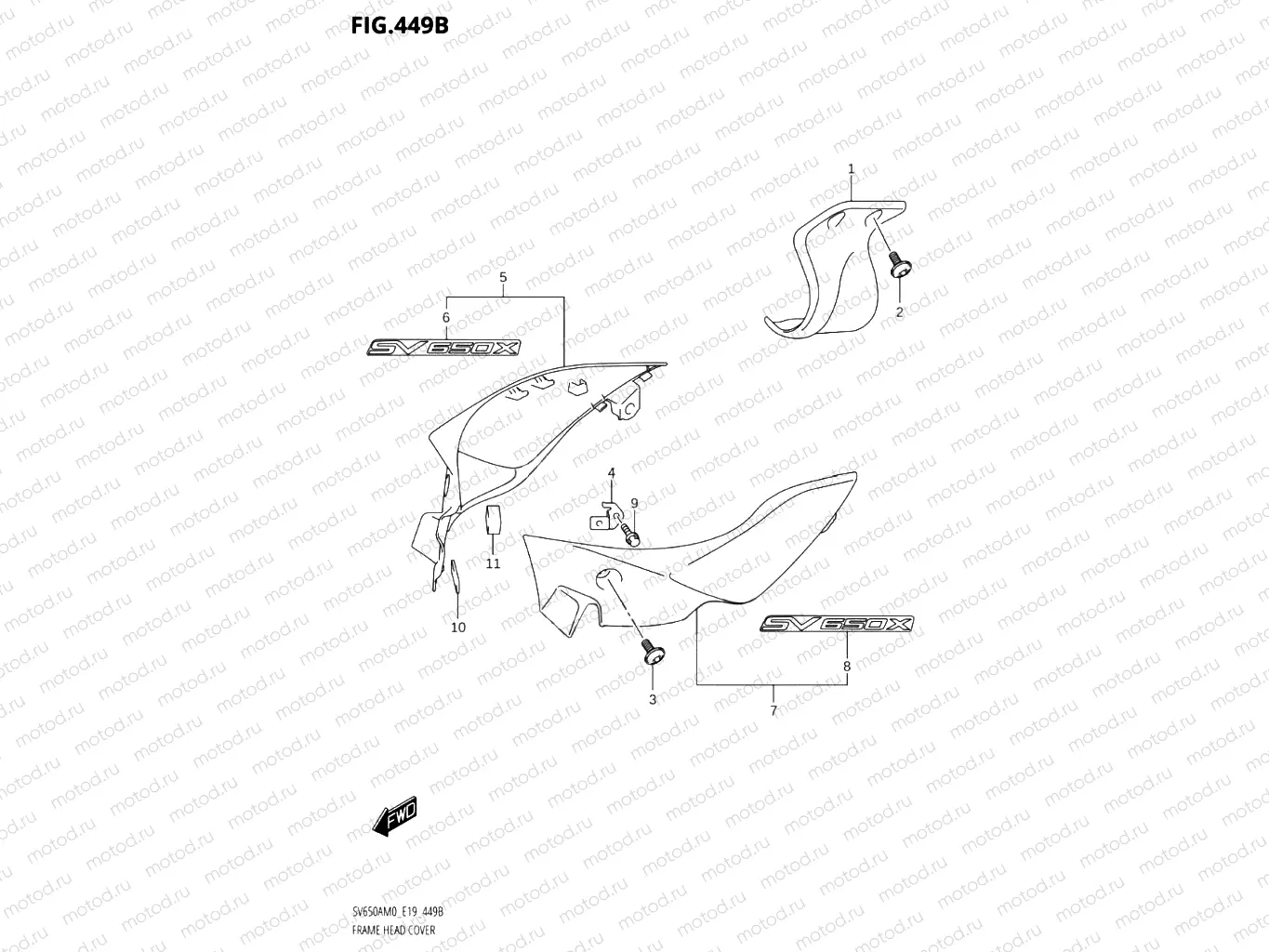 449B - FRAME HEAD COVER (SV650XA,SV650XAU)