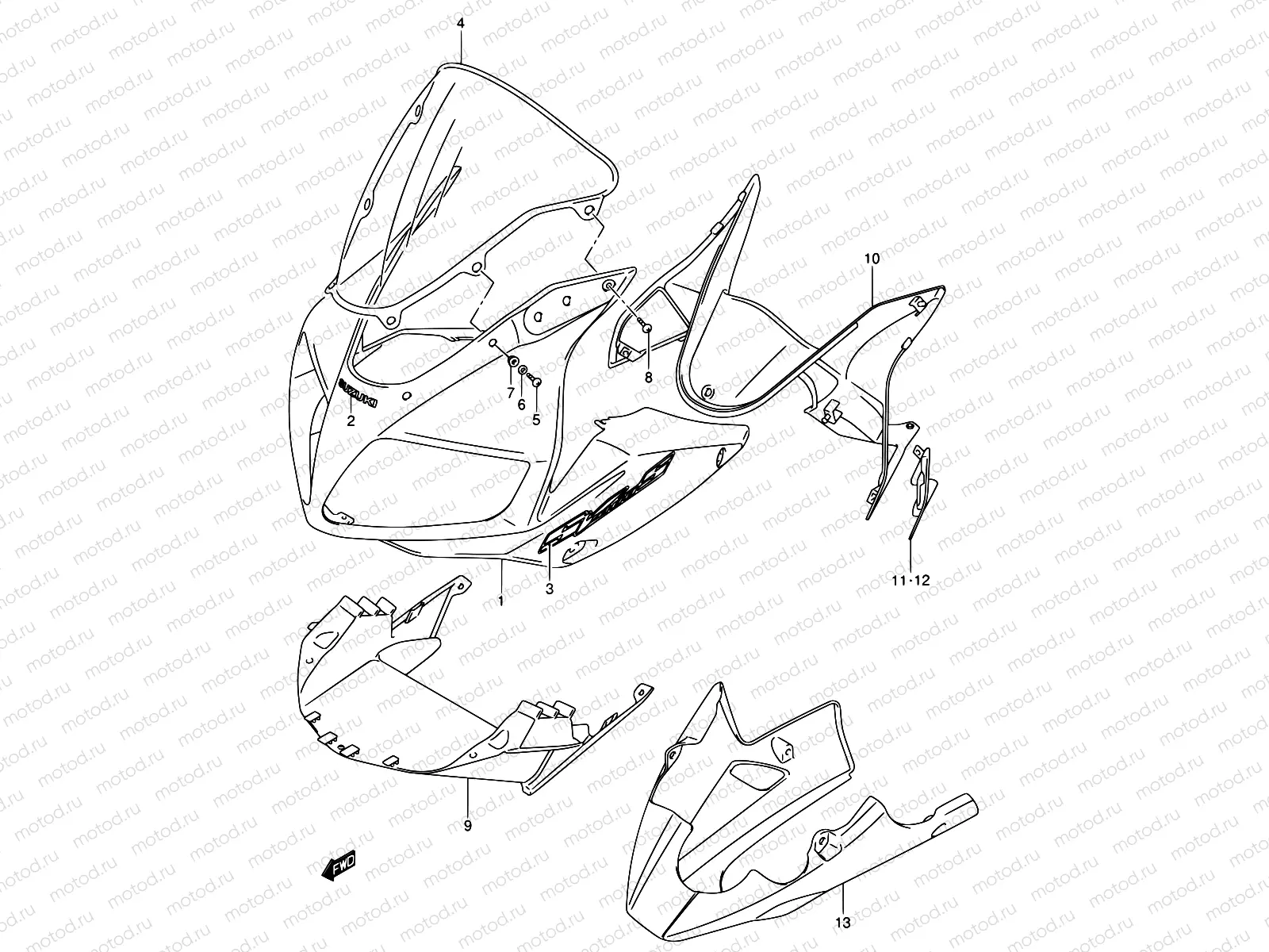 44A - COWLING BODY (SV1000S/S1/S2 K5)