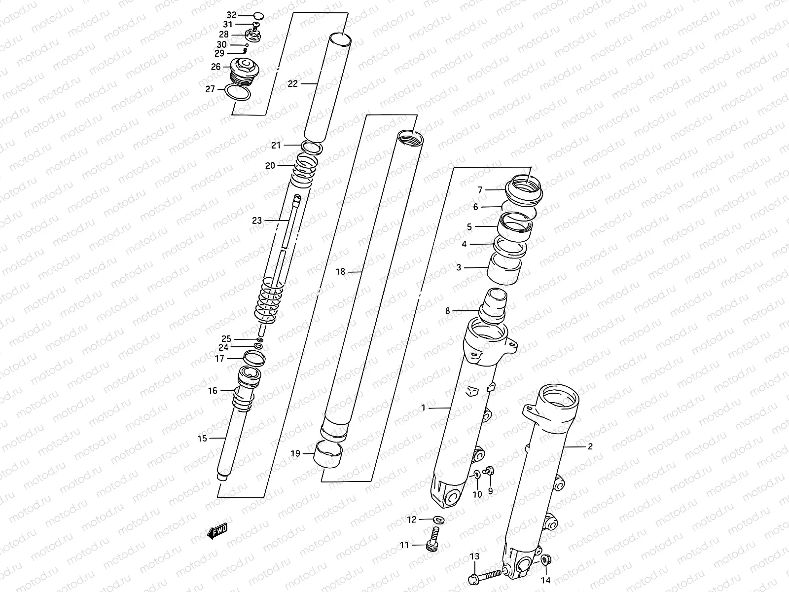44A - FRONT DAMPER (MODEL K/L/M/N/P/R/S/T)