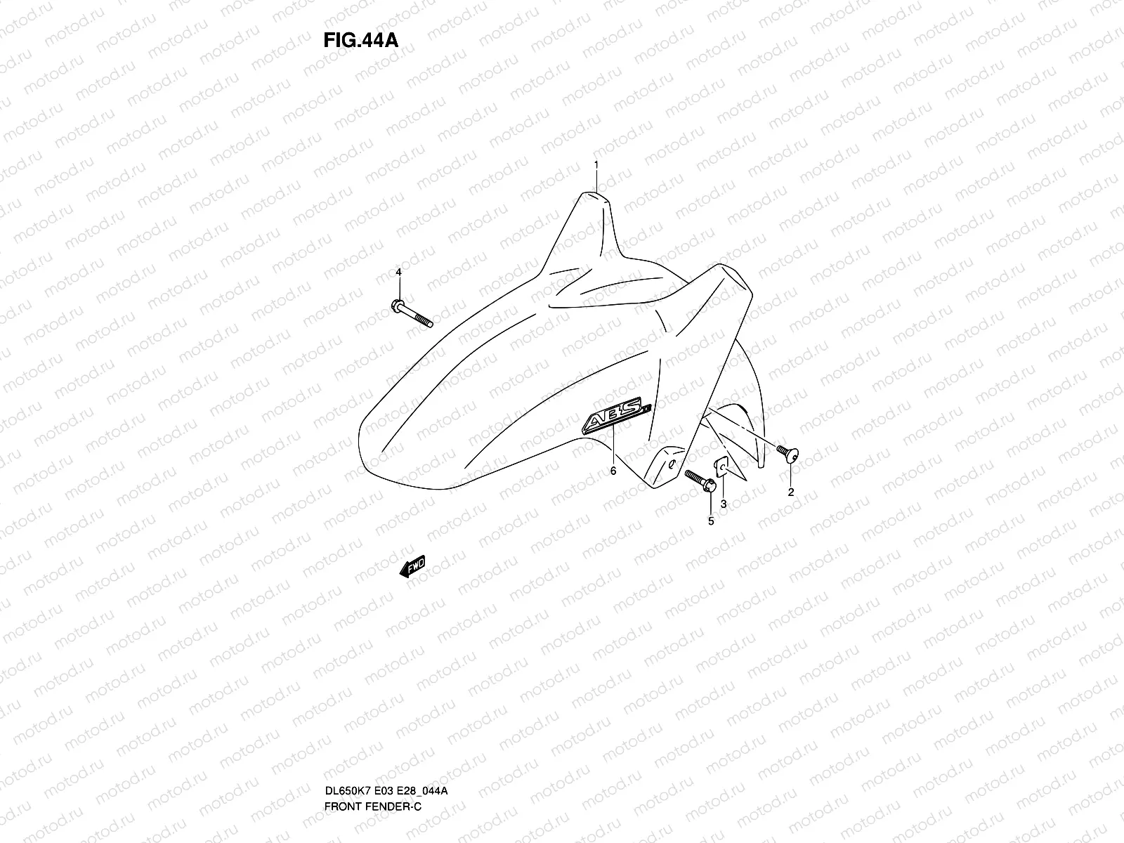 44A - FRONT FENDER (MODEL K8)