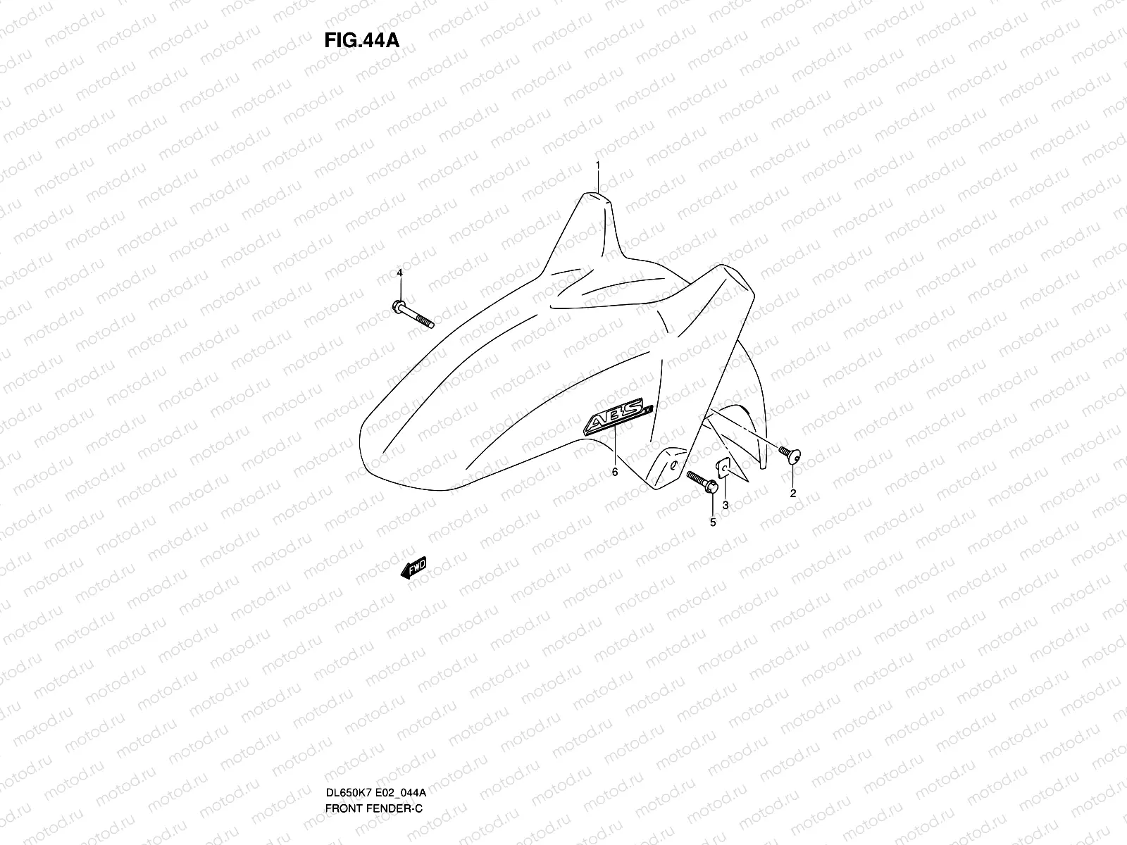 44A - FRONT FENDER (MODEL K8)
