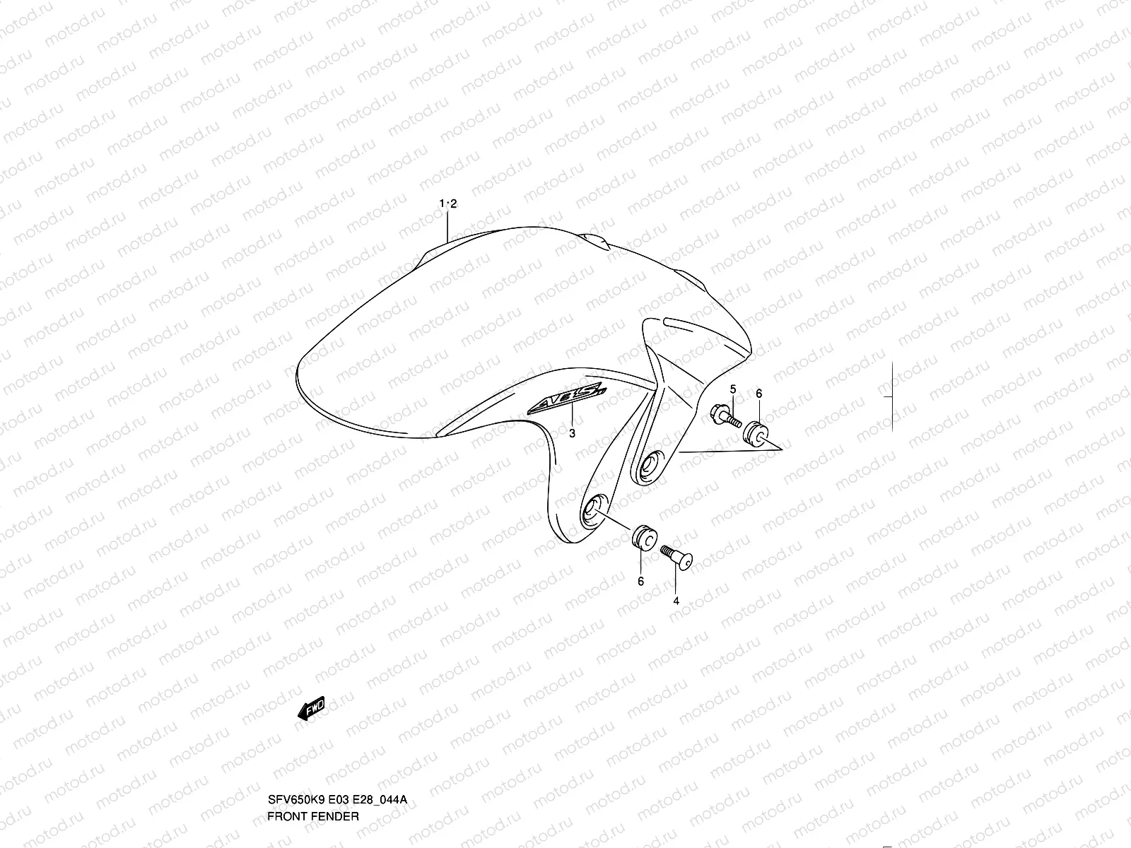 44A - FRONT FENDER (MODEL L0)