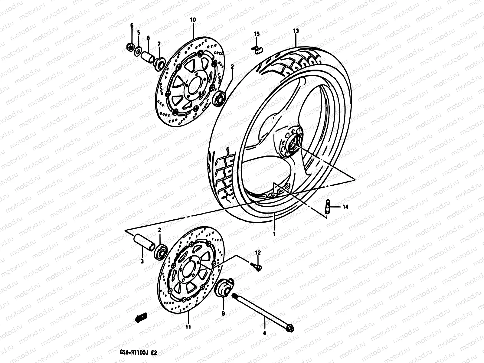 44A - FRONT WHEEL (MODEL J)