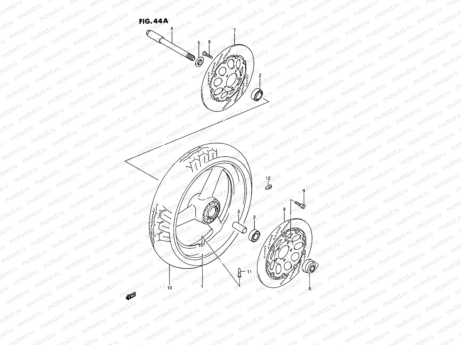 44A - FRONT WHEEL (MODEL R/S)