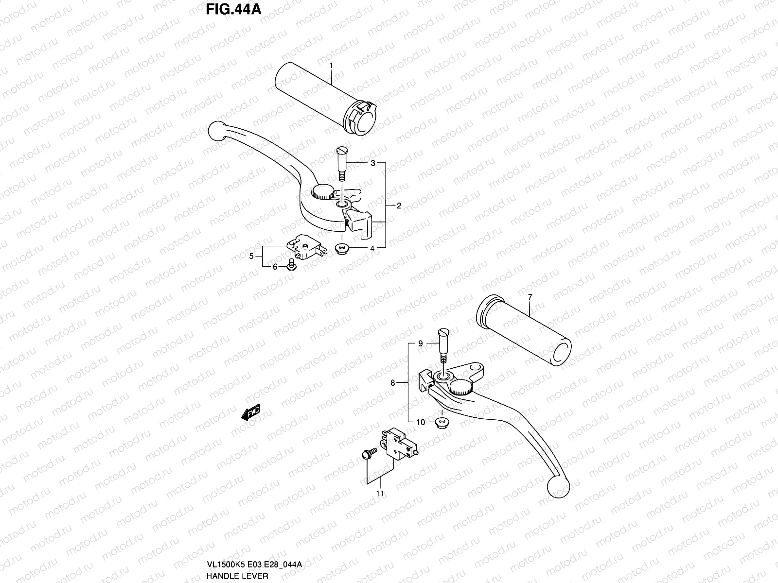 44A - HANDLE LEVER (MODEL K7/K8/K9)