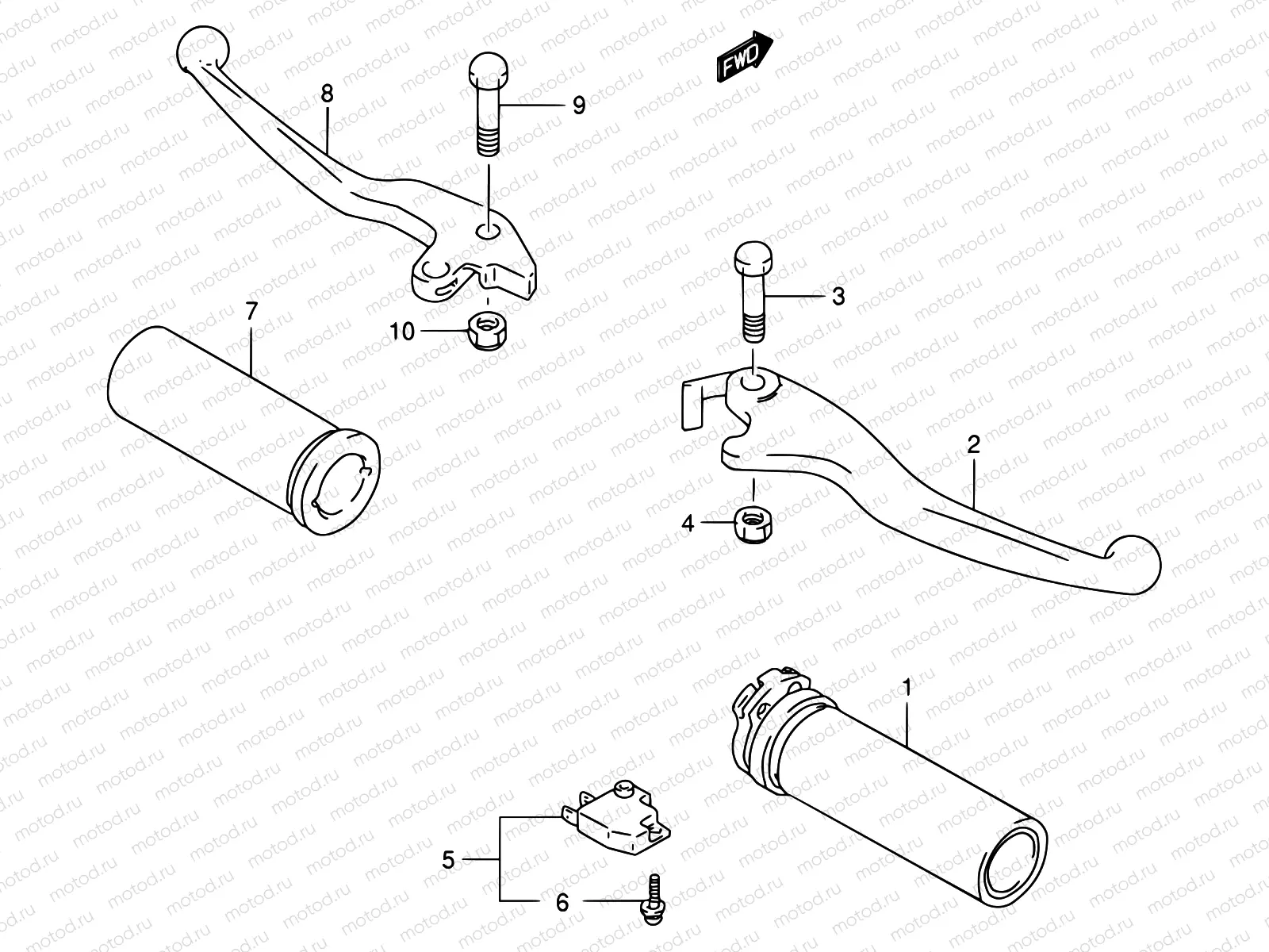 44A - HANDLE LEVER (MODEL S/T/V)