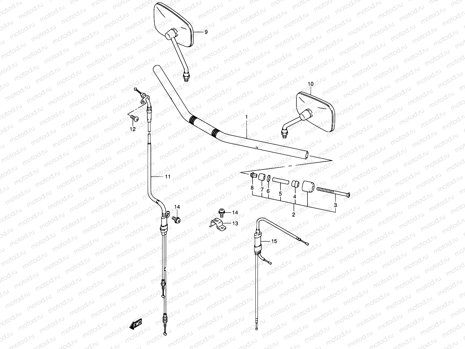 44A - HANDLEBAR (MODEL K5/K6/K7/K8)
