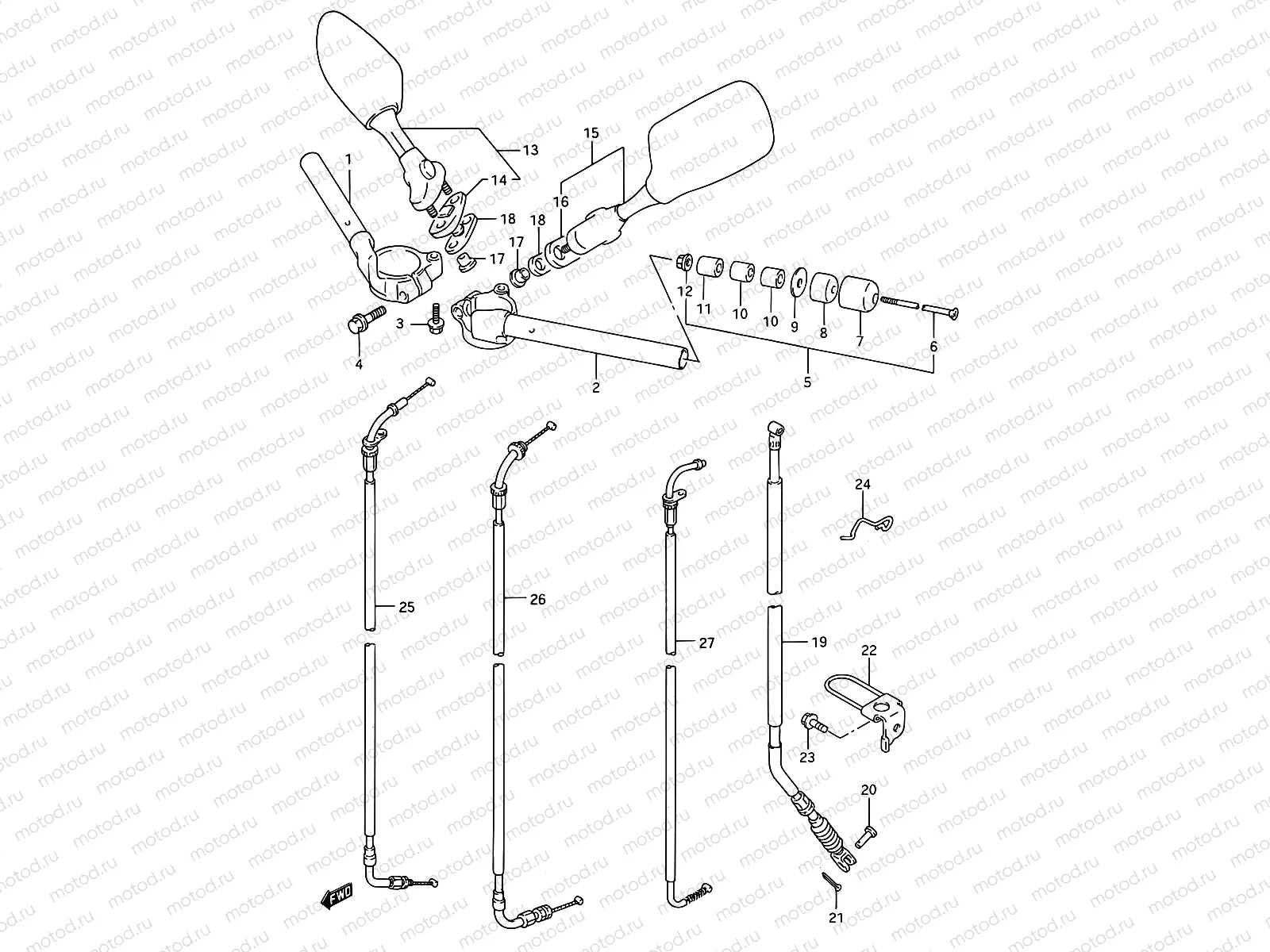 44A - HANDLEBAR (MODEL R/S)