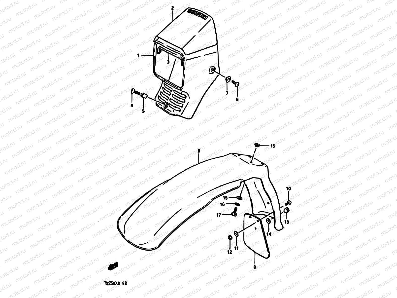 44A - HEADLAMP HOUSING-FRONT FENDER (MODEL J/K)