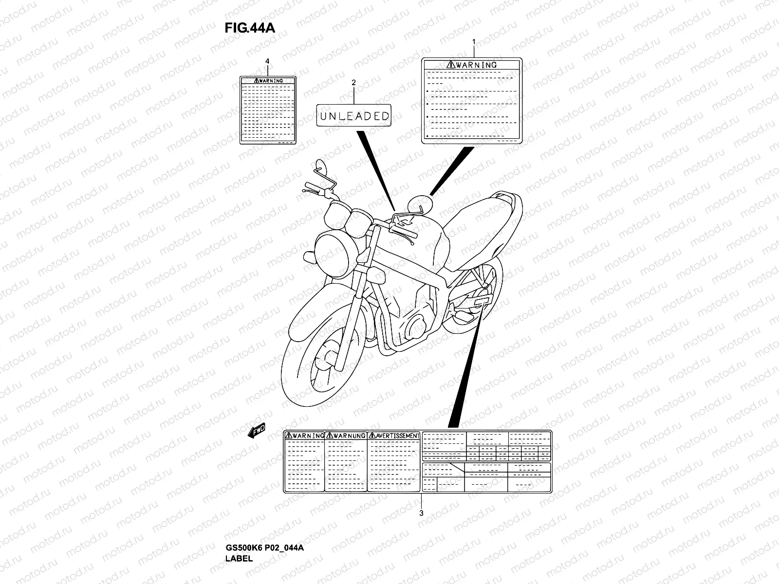 44A - LABEL (MODEL K4/K5/K6)