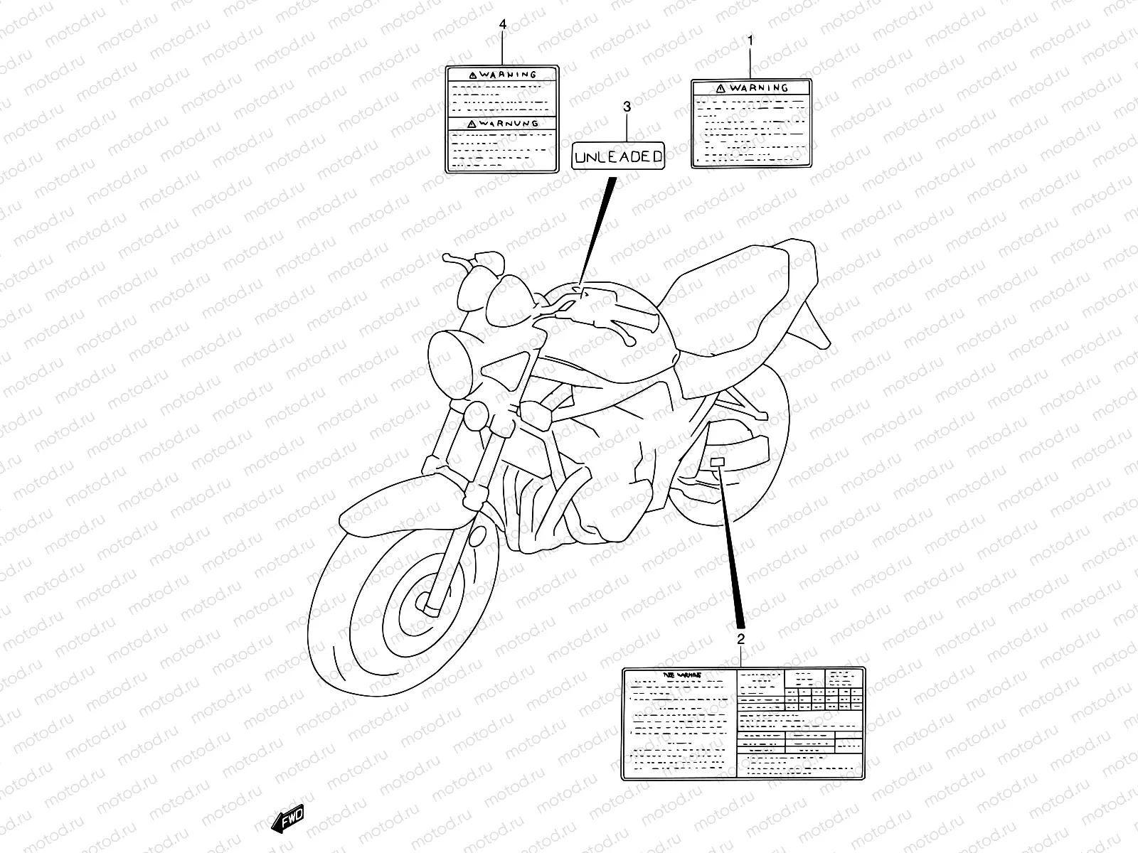 44A - LABEL (MODEL T/V/W/X)