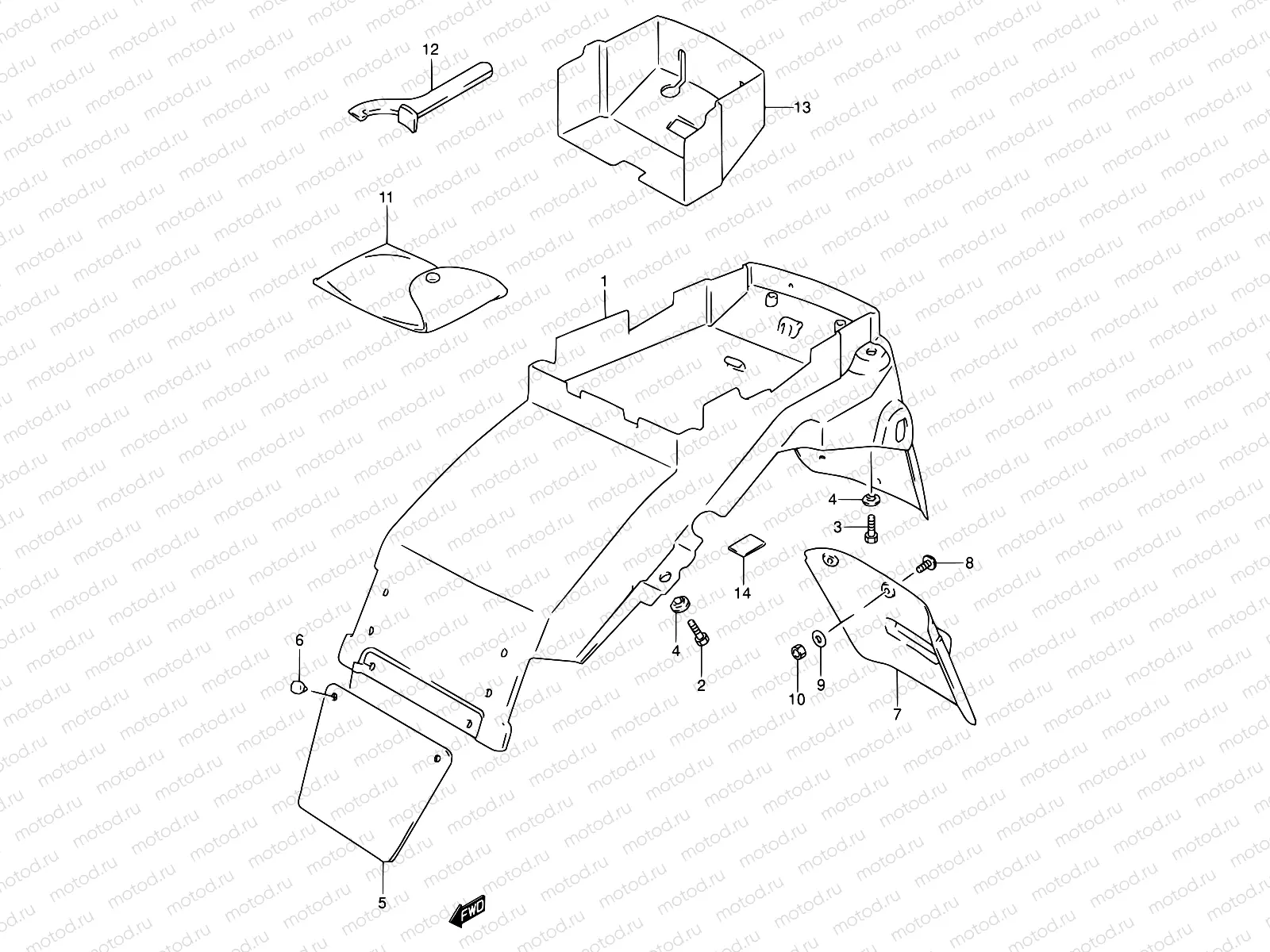 44A - REAR FENDER (MODEL S)