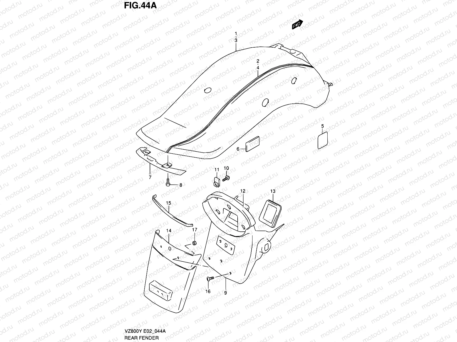 44A - REAR FENDER (MODEL W)