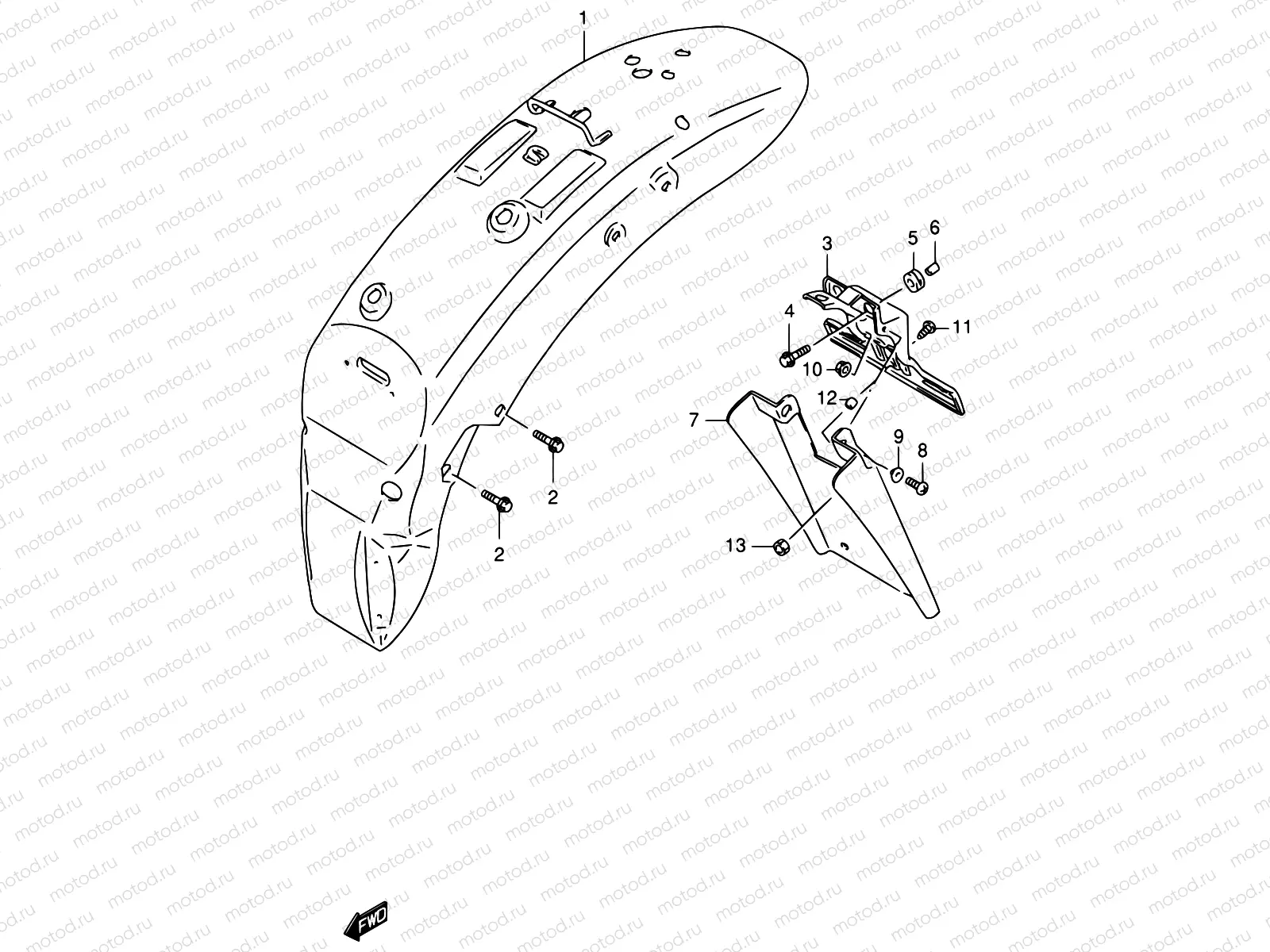 44A - REAR FENDER (MODEL Y)