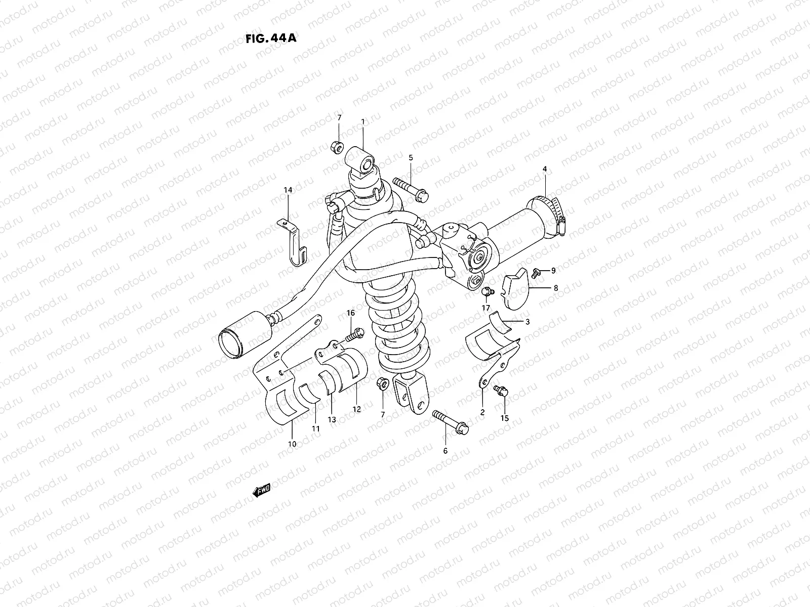 44A - REAR SHOCK ABSORBER (DR350SHN/SHP/SHR)