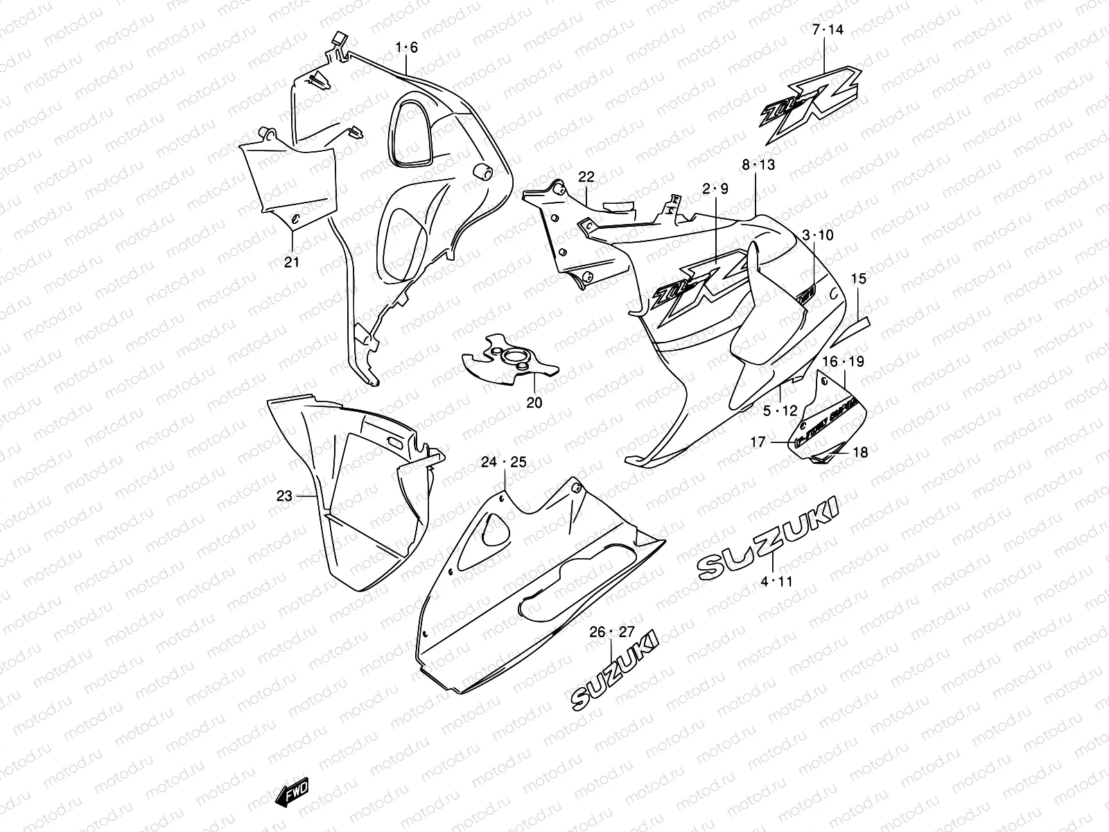 44A - UNDER COWLING (MODEL X)