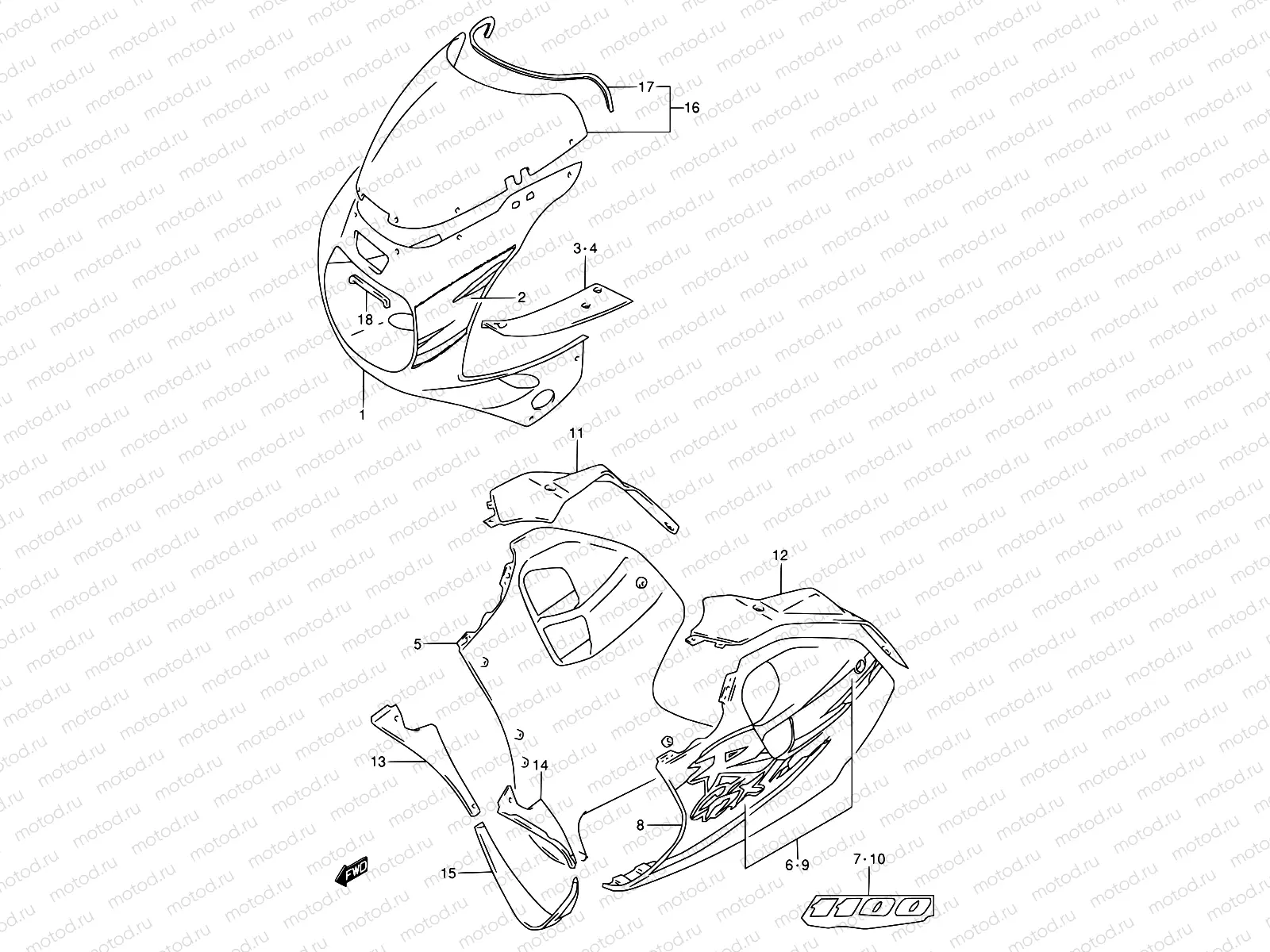 44B - COWLING BODY (MODEL R 33J)