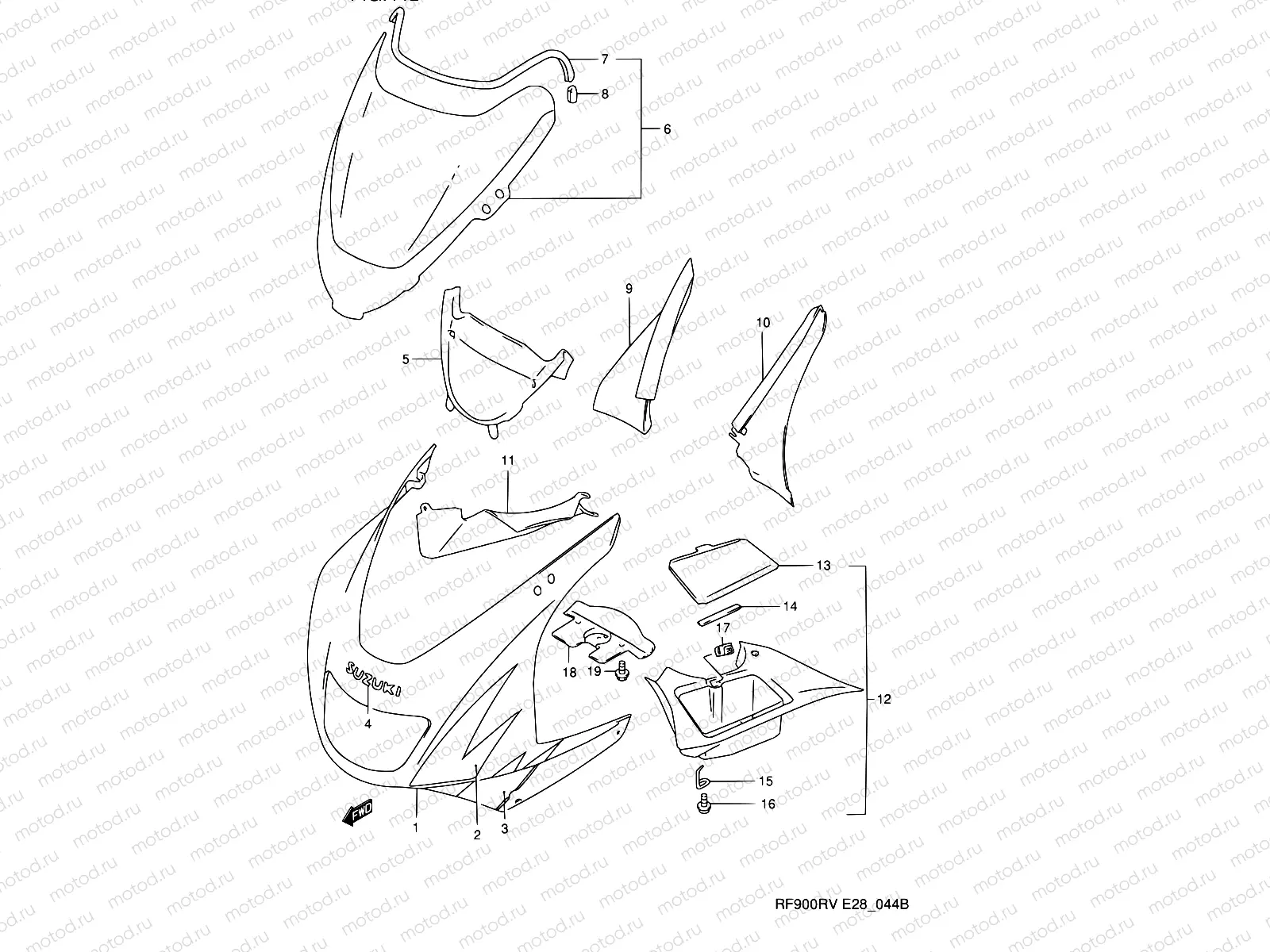 44B - COWLING BODY (MODEL T/V)