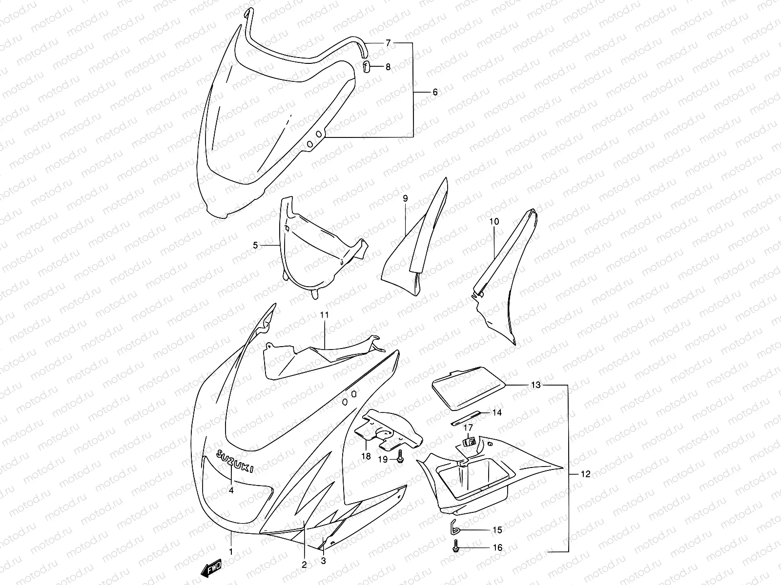 44B - COWLING BODY (RF900RT/RV)