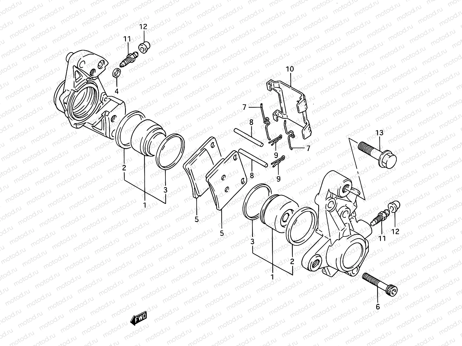 44B - FRONT CALIPERS (MODEL P)