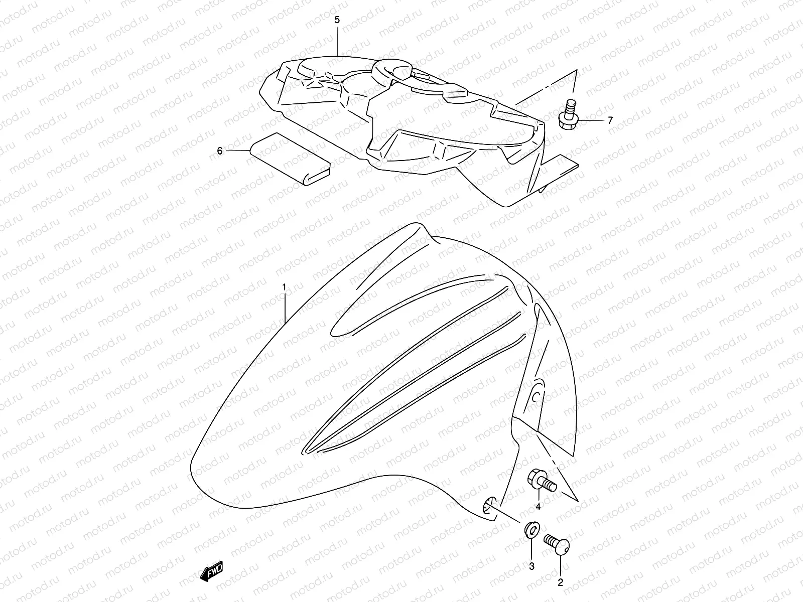 44B - FRONT FENDER (MODEL K1/K2)