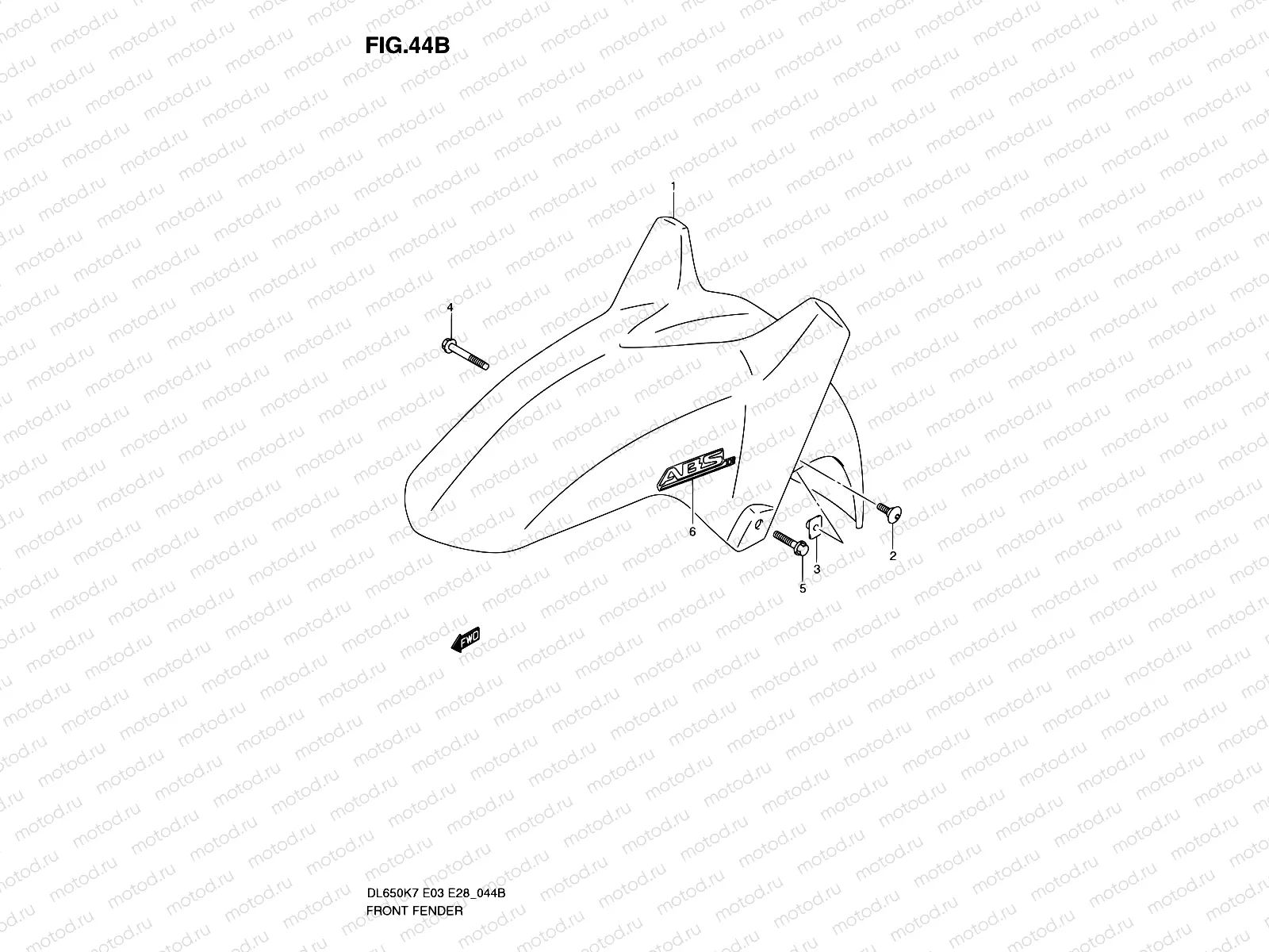 44B - FRONT FENDER (MODEL K9/L0)