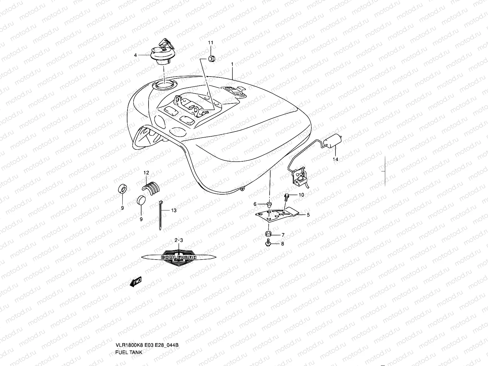 44B - FUEL TANK (VLR1800TL0)