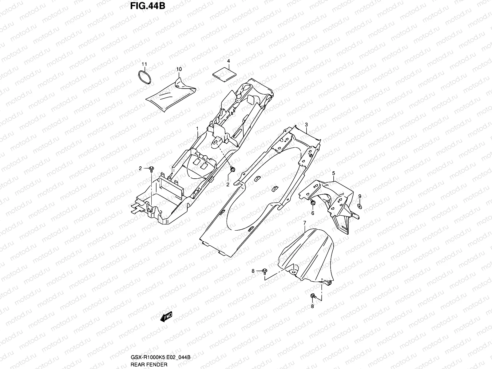 44B - REAR FENDER (GSX-R1000K6 E02,E19,E24,P37)