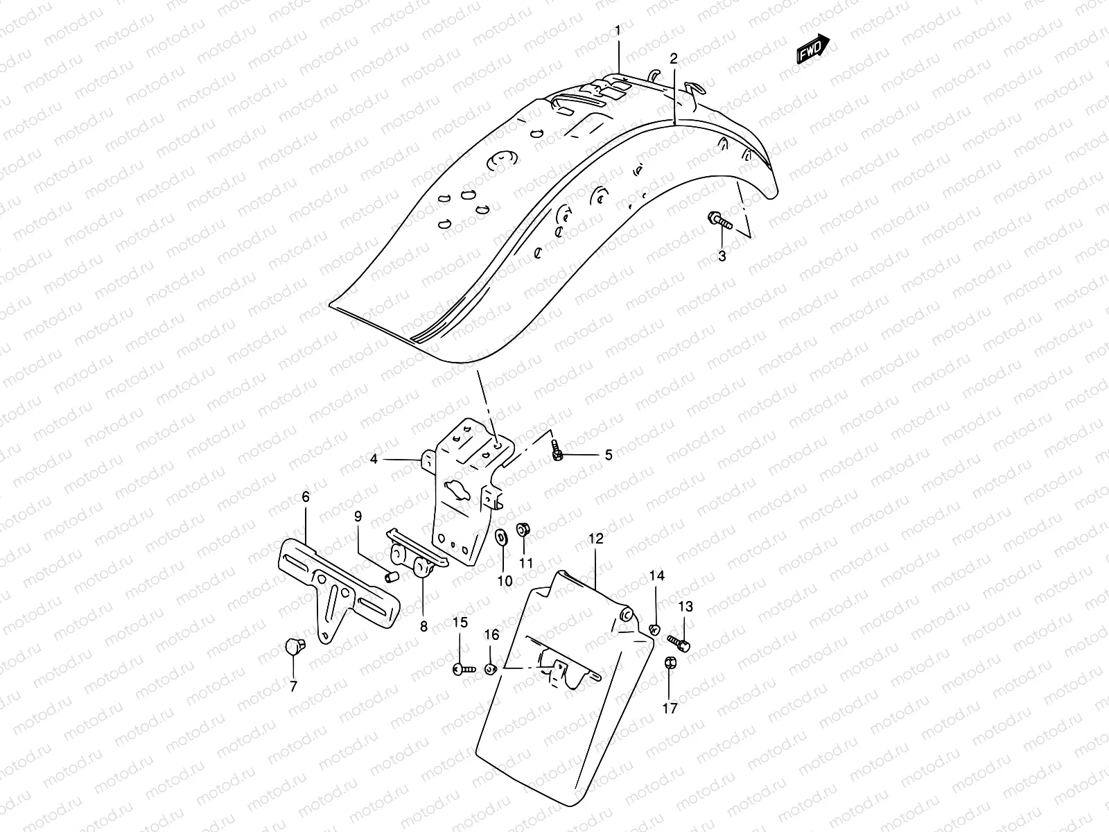44B - REAR FENDER (MODEL X)