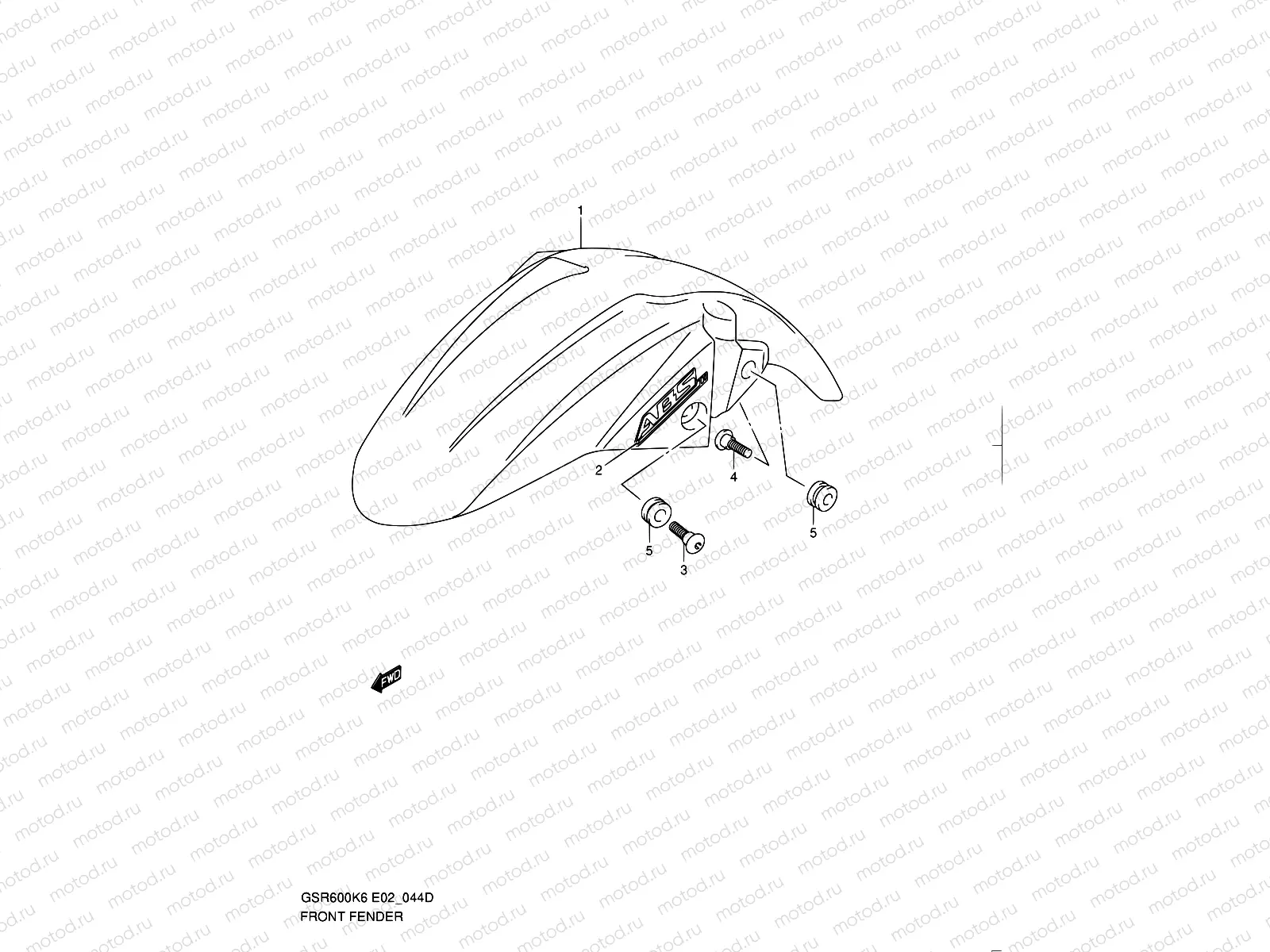 44D - FRONT FENDER (MODEL L0)