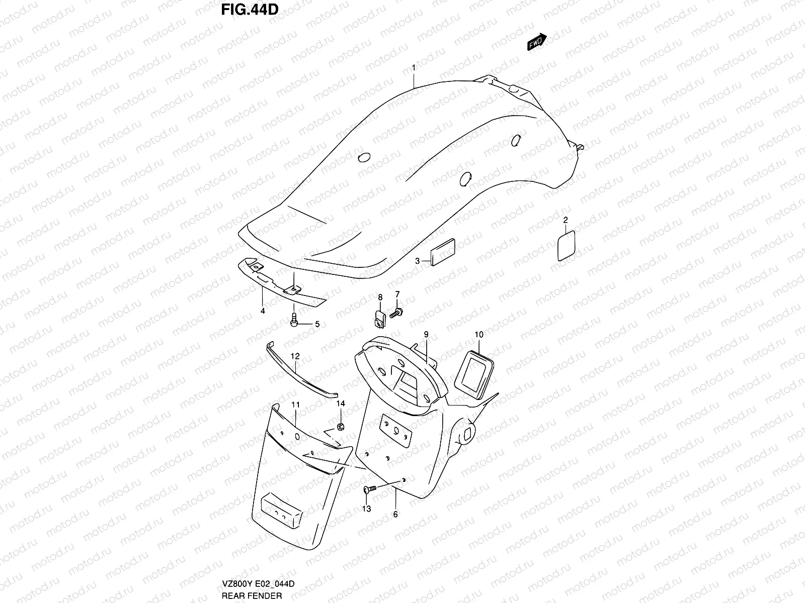 44D - REAR FENDER (MODEL K1)