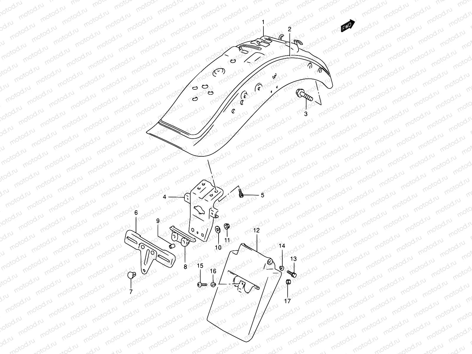 44D - REAR FENDER (MODEL K3)